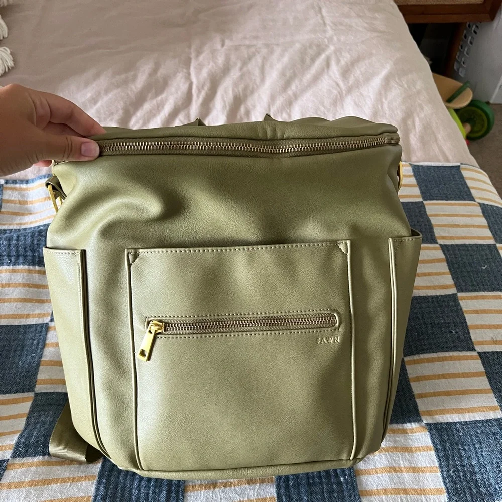 olive fawn design diaper bag